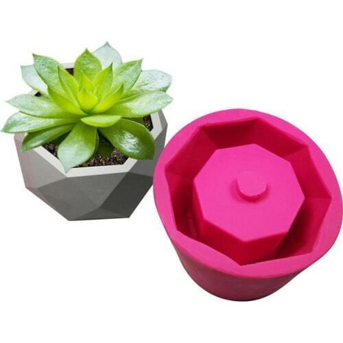 Diamond Shaped Silicone Mould Succulent Potted Plants Flower Pot DIY Handmade Craft Garden Decor Plant Flowerpot Cement Vase