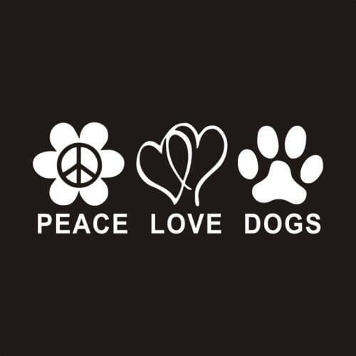 SLIVERYSEA PEACE LOVE DOGS Personality Reflective Funny Car Stickers Vinyl Car Styling Car Window Sticker and Decal