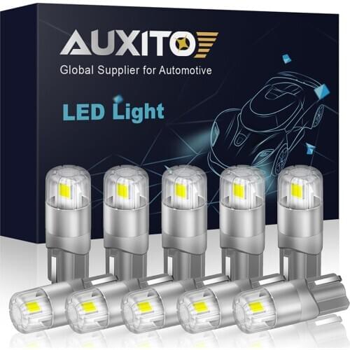 AUXITO 10Pcs Canbus No Error T10 W5W LED Lights 3030SMD 196 168 Bulb Car Parking Position License Plate Light Auto Interior Lamp