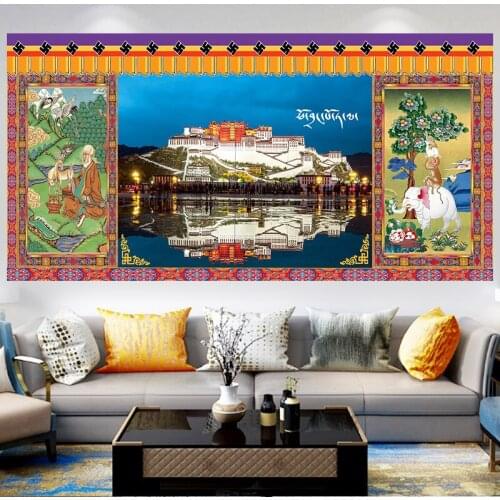 Tibet Palace Tapestry Lake Reflection Wall Cloth Bedroom Background Wall Hanging Blanket