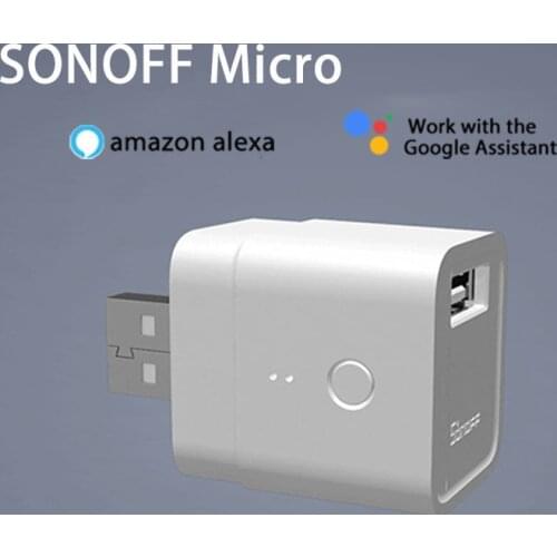 SONOFF Micro 5V Wifi USB Smart Adaptor Smart eWelink App Remote control Compatible with Alexa Google Home Assistant
