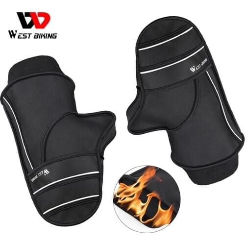 WEST BIKING Winter Windproof Cycling Handlebar Gloves MTB Bicycle Warm Electric Vehicles Grip Covers Outdoor Bike Accessories