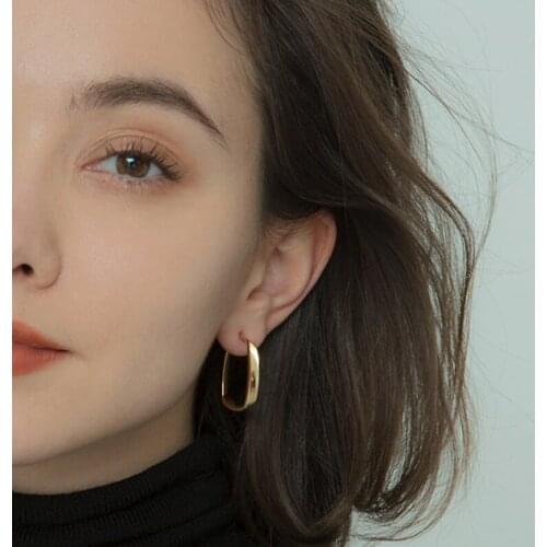 New Korean Geometric Vintage Earrings For Women Fashion Gold Simple Drop Dangle Earrings 2021 Female Jewelry Ins Irregular