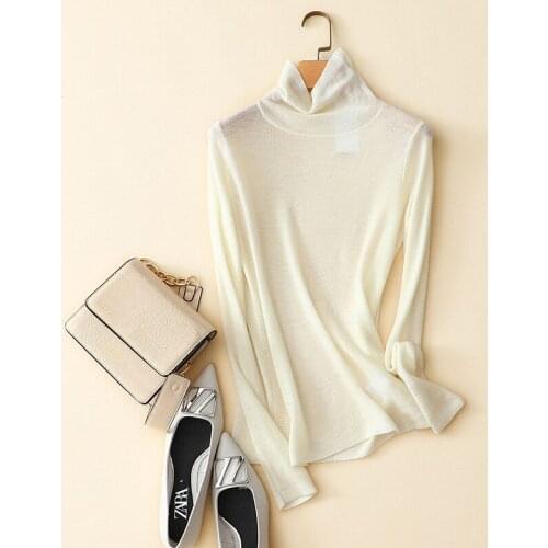 High quality 100% wool turtleneck sweater women winter basic warm soft casual pullovers