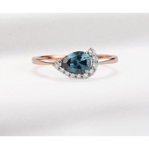 925 Sterling Silver Nano Gemstone Ring London Blue Topaz Rose Gold Plating For Women Girl Friend Fine Jewelry Special Gifts 2021