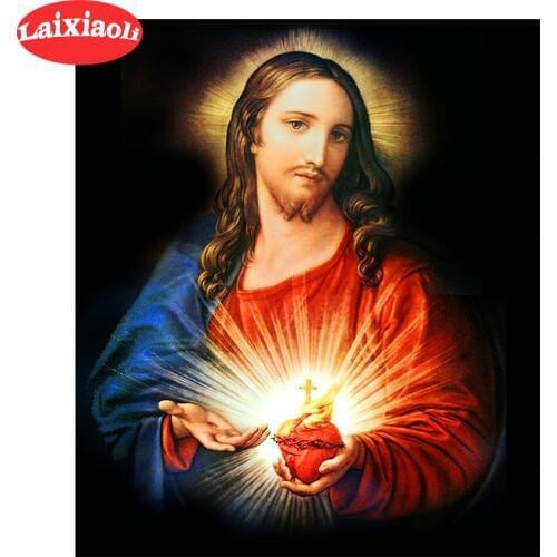 5D diamond mosaic Religious icon Diy Diamond Painting Jesus Sacred Heart Embroidery Diamond Cross Stitch rhinestone Decor Puzzle