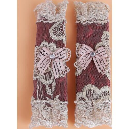 1Pair Pastoral Style Lace Fridge Door Stand Handle Covers Refrigerator Handle Covers Decorative Kitchen Door Knob Covers