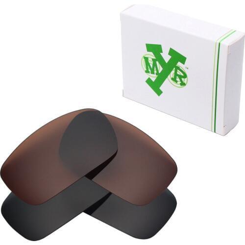 2 Pairs Mryok POLARIZED Replacement Lenses for Oakley Crankshaft Sunglasses Stealth Black & Bronze Brown