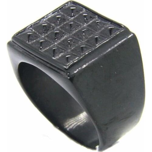 2018 Cool Dots Man Ladies Ring 316L Stainless Steel Top Quality Fashion New Design Dull Polishing Black Square Fashion Ring