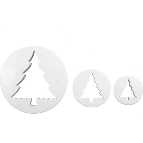 3Pcs/Set Christmas Tree Cookie Plunger Cutter Sugarcraft Fondant Molds Cake Decorating tools bakeware