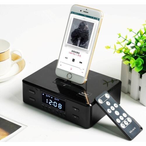 3 in 1 Bluetooth speaker alarm clock desktop speaker mobile phone charging base radio remote control Apple Android USB Type-C