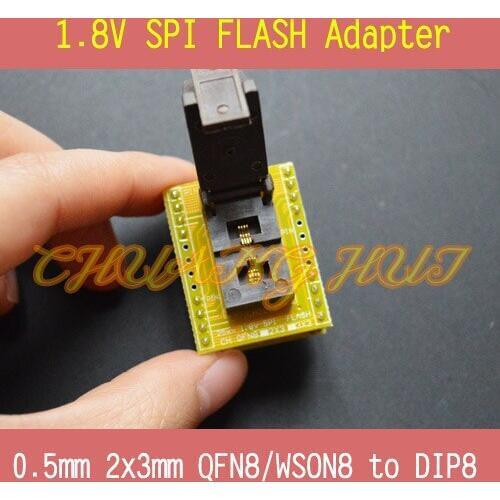 1.8V adapter for Iphone or motherboard 1.8V SPI Flash QFN8 2X3mm 0.5mm W25 MX25 can use on programmers such as CH2015