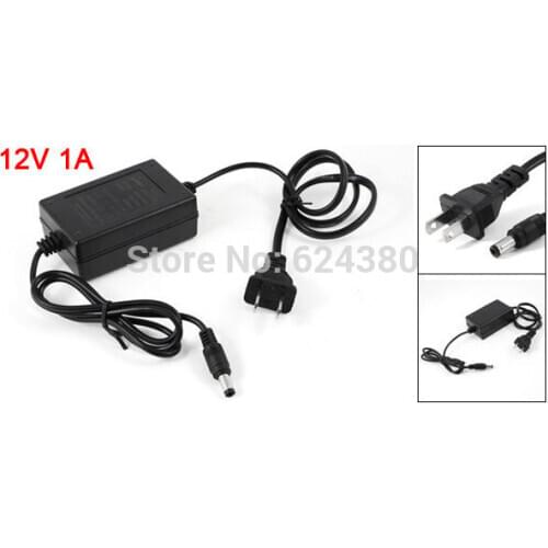 AC 100-240V 110V 220V to DC 12V 1A 12W US Plug DC 5.5mm Power Supply Adapter for LED Strip Light CCTV Security Camera