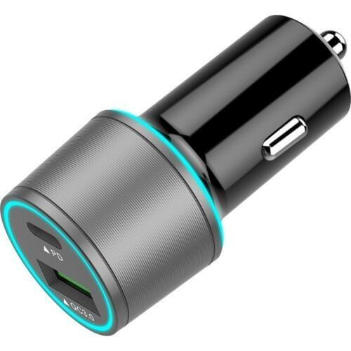 Car charger PD car charger QC3.0 charging head metal double aperture dual port USB car charger new
