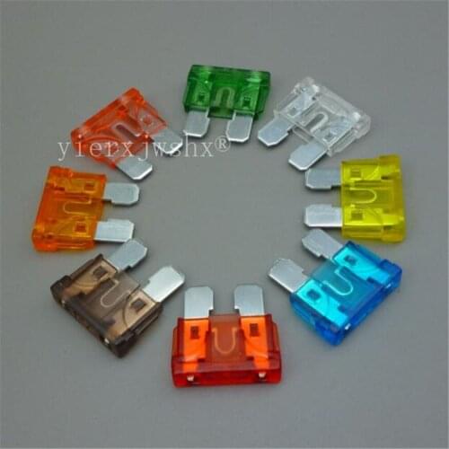 19MM 10PCS Car Medium Size Fuses 1A 2A 3A 5A 7.5A 10A 15A 20A 25A 30A 35A 40A Assortment Auto Blade Type Fuse Truck Auto Fuse
