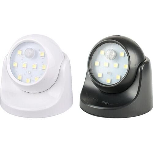 9 LED Wireless Motion Sensor Night Light 360 Degree Rotation Night Light Night Lamp Wall Light Lamp Battery Power Auto On Off