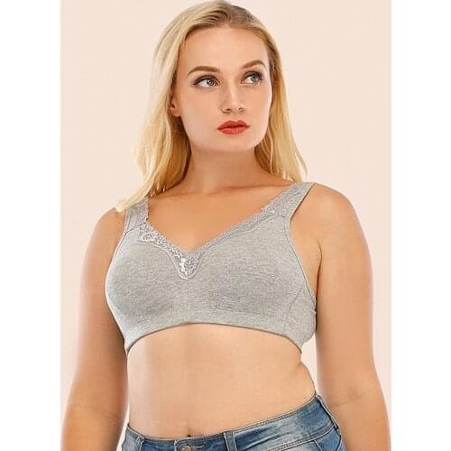 Bras for Women Plus Large Big Size Ladies Cotton Bra Wire Free Seamless Summer Push Up Wireless Home Sleep Lingerie Bralette E F