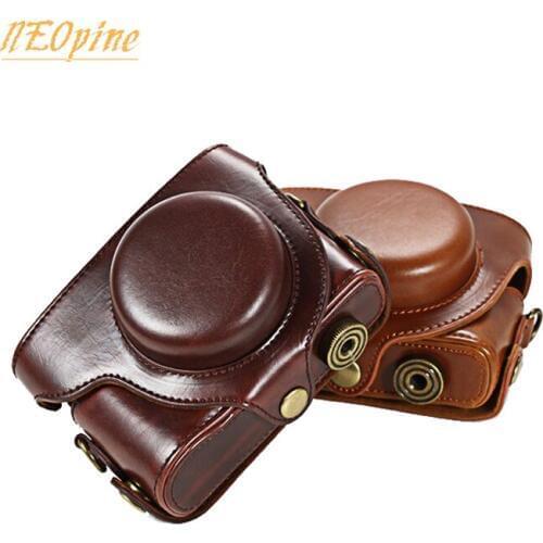 PU Leather Case Camera Bag for Panasonic LUMIX LX100 DMC-LX100 portable protective cover with strap