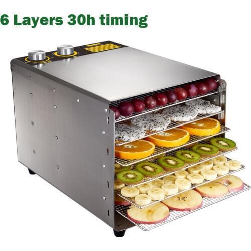 Home Fruit and Vegetable Dryer Electric Meat Drying Machine Timing Stainless Steel Dryers 6/10/16 Layers Food Dehydrator