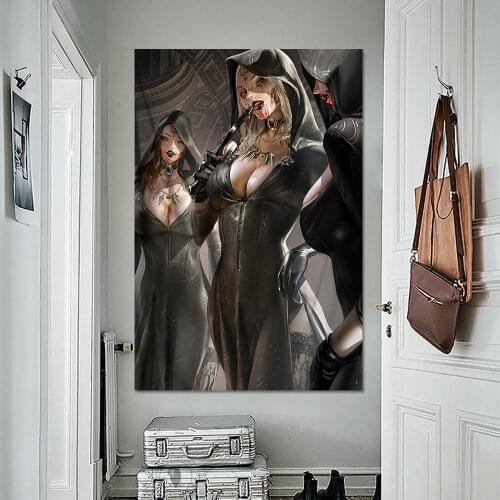 RE8VILLAGE Game Canvas Poster Decorative Painting Alcina Daughter Wall Art Adult Bedroom Bar PaintingAlcina Dimitrescu Pictorial