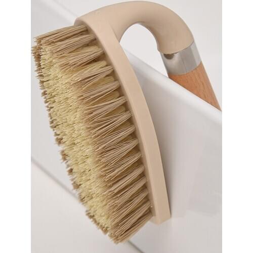 Kitchen Cleaning Bathroom Toilet Glass Wall Cleaning Bathtub Brush Bathtub Bottom Wooden Handle Sponge Cleaning Tool