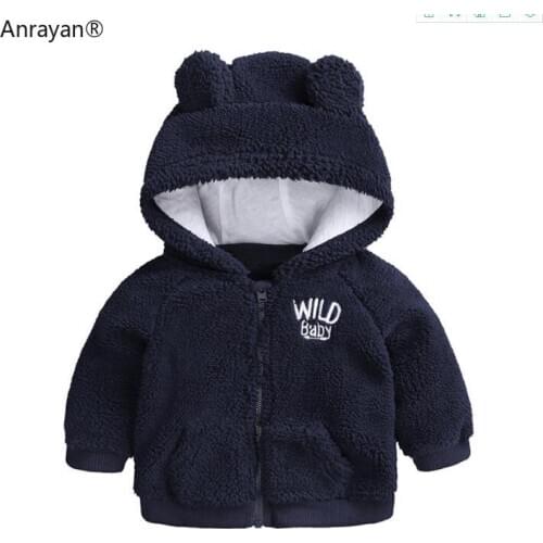NEW Winter Autumn New Boys Coral Velvet Embroidery Cartoon Bear Crocodile Zipper Jacket Fashion Kids Boys Wool Winter Coat