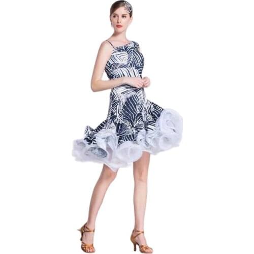 LP-1804 Hot sales Latin dance clothing professional ballroom dress fluffy skirt short skirt one-piece Latin practice dress