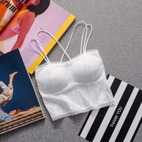 Women Cami Tanks Top French Lace Bralette Sexy Floral Top For Women Vest Beauty Back Underwear Lingerie Cropped Camisole Femme