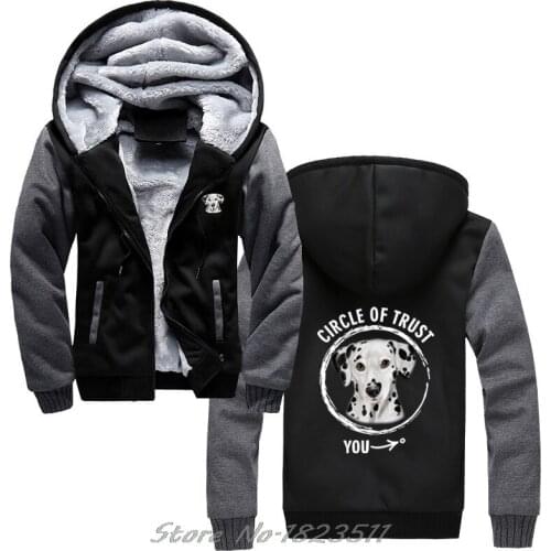 MenS thick Hoody Sweatshirt winter Fummy hoodie Circle Of Trust - Dalmatian - Gift For Dog Lover Shirt Hip Hop Jacket Tops