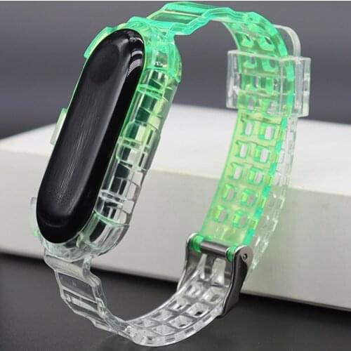 Soft Colorful Transparent Watchband For Xiaomi Mi Band 4 3 5 6 Strap silicone Replacement For Xiaomi Mi Band 5 4 3 6 bands