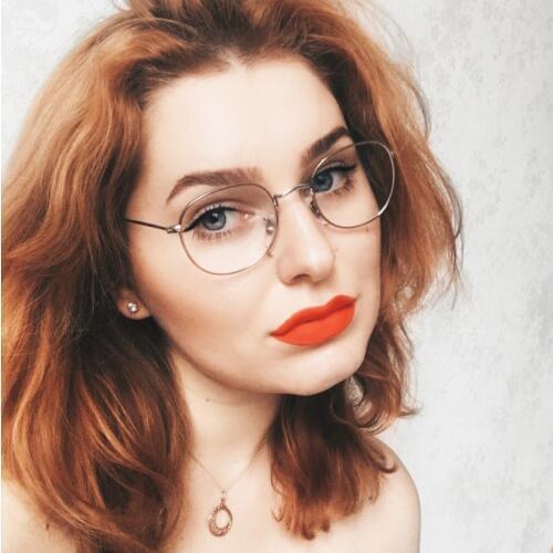 2021 NEW Fashion Korean Glasses Frame Retro Gold Eyeglass Frame Spectacles Round Computer Glasses Unisex NO Degrees 3447