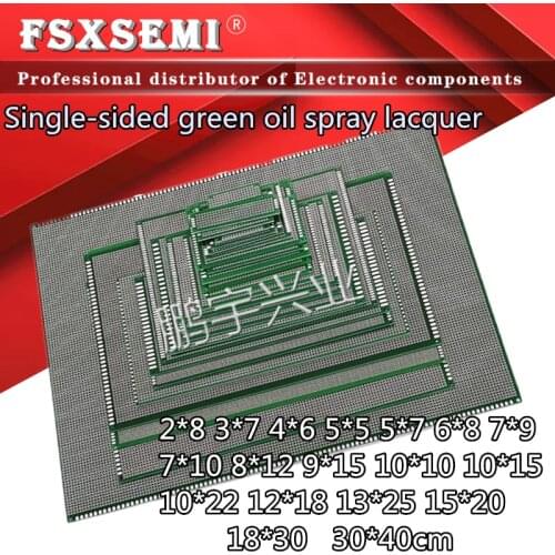 Single Side Prototype PCB green oil spray lacquer PCB 2x8 3x7 4x6 5x5 5x7 6x8 7x9 7x10 8x12 9x15 10x10 10x15