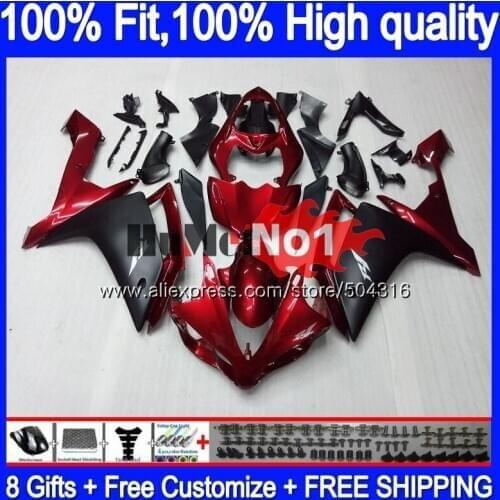 OEM Injection For YAMAHA YZF R 1 YZF 1000 YZF R1 07 Dark red 56MC.19 YZF1000 YZF-1000 YZF-R1 2007 2008 YZFR1 07 08 Fairings