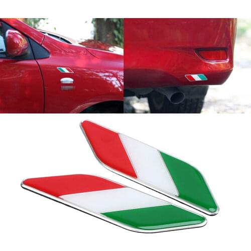 Wholesale Auto 3D Italy Italian Flag Fender Emblem Badge Decal Sticker Car Styling 20 Pair For Fiat Panda Punto 500 VW Golf Polo