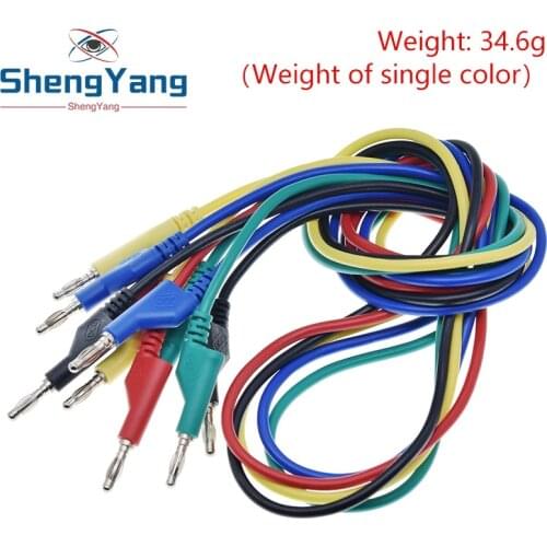 ShengYang 1pcs 1M 4mm Banana to Banana Plug Test Cable Lead for Multimeter Red Yellow Black Blue Green 5 Colors
