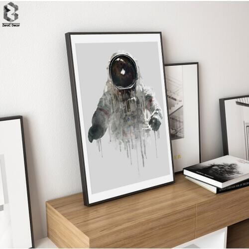 Nordic Style Canvas Art Print Watercolor Paintings, Posters and Prints Astronaut Wall Pictures for Home Decoration, Wall Decor