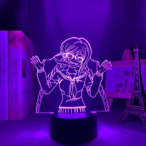 Danganronpa Toko Fukawa Led Night Light Lamp for Bedroom Decor Kids Gift Danganronpa Acrylic 3d Lamp Toko Fukawa