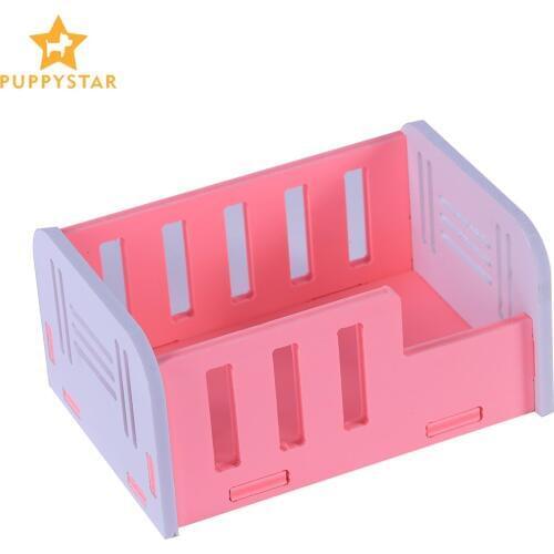 Solid Wood Fenced Hamster Bed Washable Guinea Pig Bed Hamster House Rat Beds Cage Cavies Ferret Chinchila Pet Accessories ZG0005