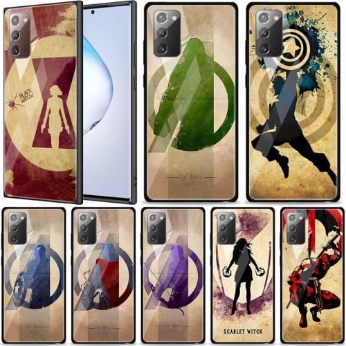 Art Marvel Superhero Tempered Glass For Samsung Galaxy Note 20 Ultra 10 9 8 Plus Lite A70 A50 A40 A30 A20 A10 Phone Case