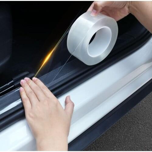 Car Door Protector Stickers Anti Scratch Nano Tape Auto Trunk Sill Scuff Plates Protector Film Door Edge Protective Seal Styling