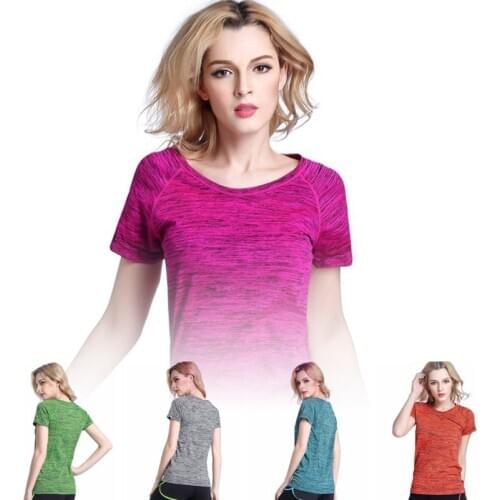 Women Yoga T Shirt Short Sleeves Hygroscopic Quick Dry Fitness T-shirt For Women Top Clothes Tees