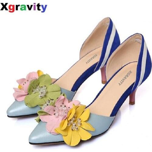 2021 Summer Lady Fashion High Heel Shoes Pointed Toe Dress Shoes Elegant Flower Closed Toe Party Summer Evening Sandals C130