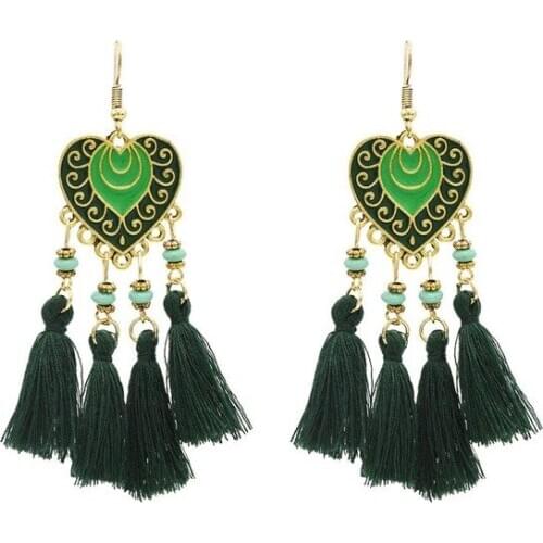 Womens color Colorful White Tassel Drop Earrings Festival Fashon Jewelry Hippie Earrings Turkey/Pakistan/Thailand/Boho/Indian