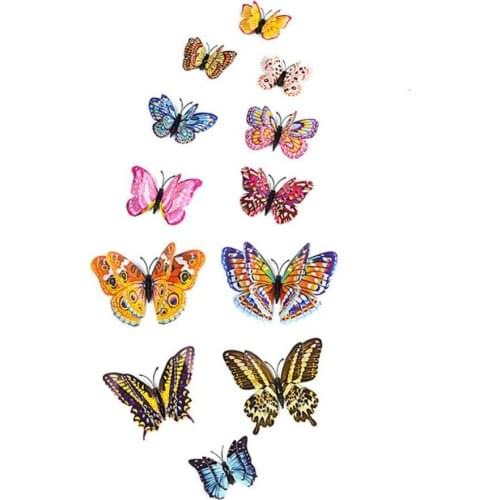 12Pcs 3D Butterfly Glow in The Dark Decal Wall Magnetic Sticker Room Home Decor