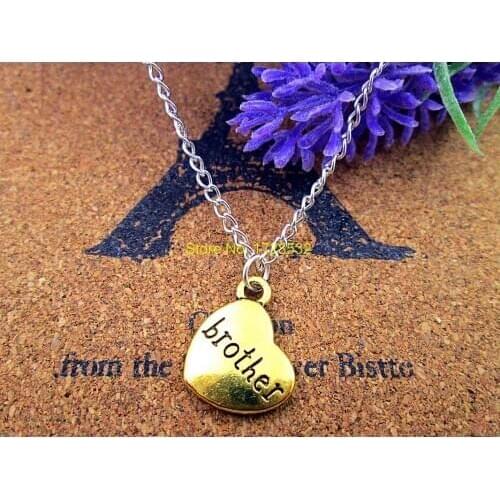 3pcs/lot 18*15mm gold heart Charms,dad,mom,son,daughter,broher,uncle,aunt,grandpa,granddaughter charm Pendant necklace