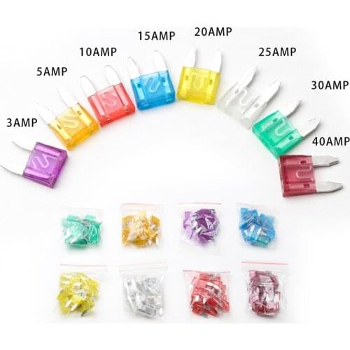 3/5/10/15/20/25/30/35/40 Amp Mini Automobile Car Security Blade Fuse Standard Blade Type Fuse Holder Fuses Kit For Car Auto