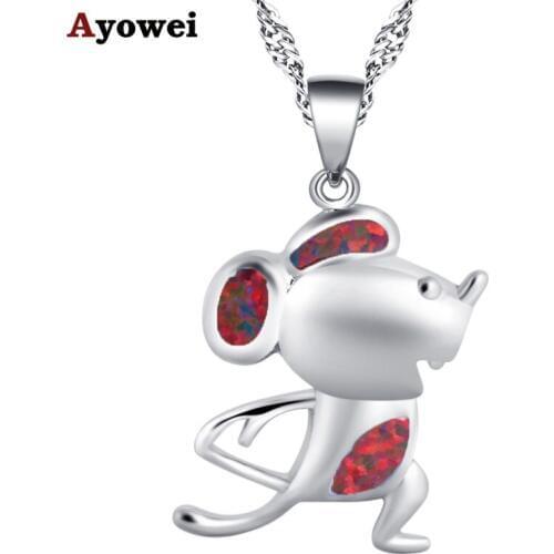 Ayowei design 925 silver stamped red fire opal necklace pendant fashion wedding gift ladies OP849A