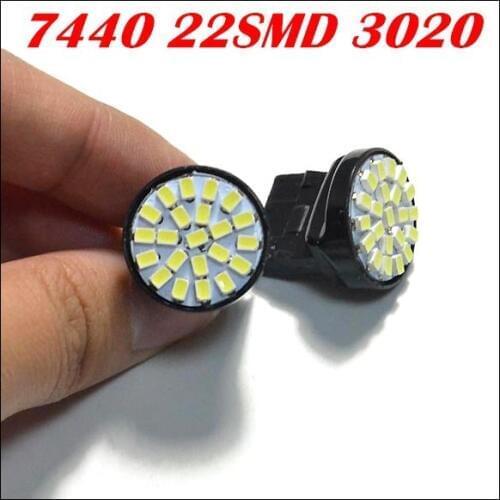Free shipping 100pcs/lot 12V T20 smd 7440 22LED SMD 3020 1206 SMD Brake light white LED car turn signal lamp
