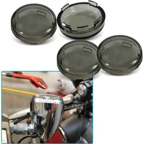4 PCS Smoke Bullet Turn Signal Lens Covers for Harley 1997-2018
