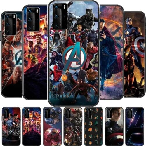 Marvel Comics Phone Case For Huawei P40 p30 P20 10 9 8 Lite E Pro Plus Black Etui Coque Painting Hoesjes comic fas